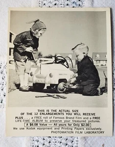Glossy 1950s Advertising Photo Kids working on HOOK & LADDER car Photomation Lab - Picture 1 of 3