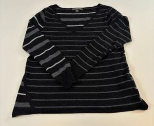SmartWool Sweater Women’s Medium Striped V-Neck Casual Cozy Pullover - Picture 1 of 11