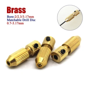 Micro Brass Self-Tightening Twist Drill Chuck-Mini DIY Hand Drill Tool Accessory - Picture 1 of 24
