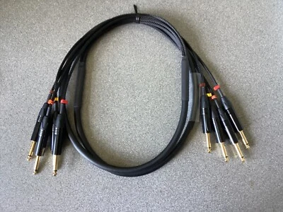 RCH AUDIO ENGINEERING 4 Way Jack to Jack Loom 2m - Black & Gold Connectors - Very High Quality