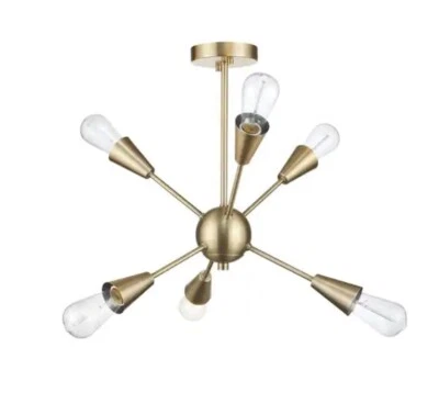 Novogratz x Globe 电动 Clementine 19.25 英寸 6 光哑光金色半冲洗底座 — 第 1/4 张图片