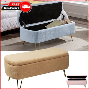 Storage Ottoman Bench Sofa End Bed Footrest For Bedroom Living Room Entryway - Picture 1 of 34