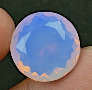 Natural Purple-Pink Welo Opal 22.80 Ct Round Unheated Certified Loose Gemstone - Picture 1 of 7