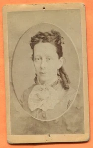 CDV De Pere WI Portrait of a Young Woman, by  Bowring, circa 1870s Backstamp - Picture 1 of 3