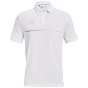Under Armour Herren L Titel kurzärmliges Poloshirt lockere Passform weiß UVP $ 65 - Bild 1 von 9