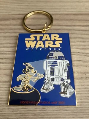 Star Wars Disney Weekends Sorcerer Mickey Mouse R2-D2 Metal Key Ring Chain 2001 - Image 1 of 3
