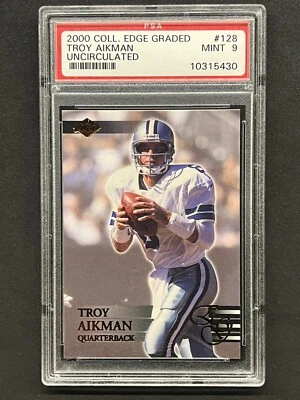 Collector's Edge 2000 sin circular #128 Troy Aikman Dallas Cowboys Salón de la fama PSA 9 Foto 1 de 2