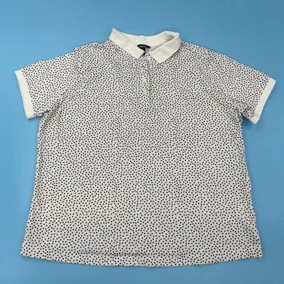Camisa Polo Lands End Mujer Talla Grande: 2X Calce Clásico Manga Corta BLANCO NEGRO PUNTO Foto 1 de 4