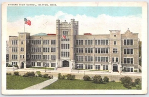 Postal de colección Stivers High School Dayton Ohio años 40 vista panorámica - Imagen 1 de 2