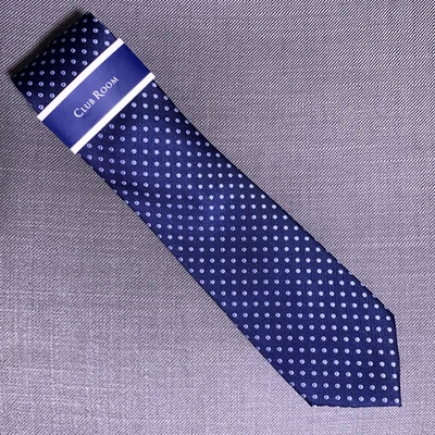 Corbata clásica para hombre Club Room azul marino monroe punto rejilla precio de venta sugerido por el fabricante 55 USD Foto 1 de 3