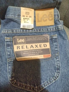 LEE RELAXED JEANS SIZE 36x34 BLUE - Picture 1 of 2