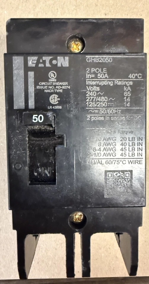 Disyuntor Cutler-Hammer GHB2050BP12 50A - Blanco - Imagen 1 de 1