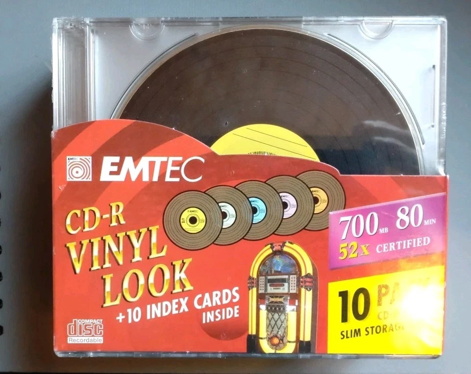 EMTEC (BASF) 10 Rohlinge CD-R Vinyl Look  80 Min./700 MB - NEU + OVP - Bild 1 von 1