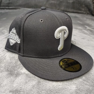 New Era Philadelphia Phillies Graphite Serie Mundial 59FIFTY Sombrero Ajustado 7 3/8 MLB Foto 1 de 4