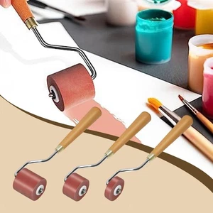 3 Pieces Rubber Rollers Brayer for Printmaking for Gluing Handcraft Crafting - Picture 1 of 7