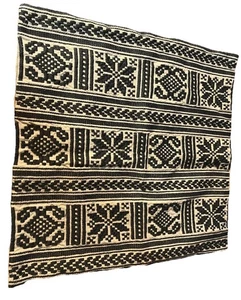 POTTERY BARN Fair Isle Snowflake Cream Grey Embroidery Pillow Cover 18”x 18” - Picture 1 of 5