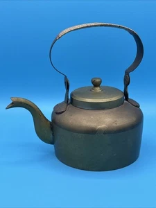 Vintage Brass Tea Coffee Kettle Pot Old Original Brass Kitchenware Prop Kettle - Picture 1 of 13