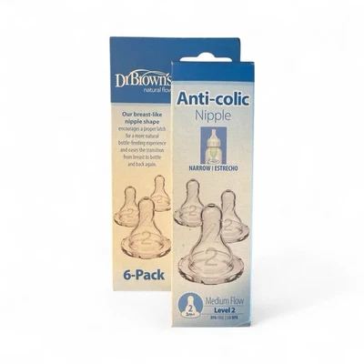 Dr. Brown’s Natural Flow Level 2 Narrow Baby Bottle Silicone Nipple, Medium Flow - Image 1 of 4