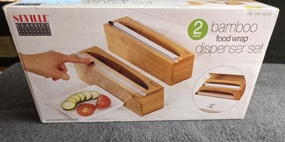 Juego dispensador de envoltura de alimentos de bambú Seville Classics de 2 piezas Foto 1 de 4