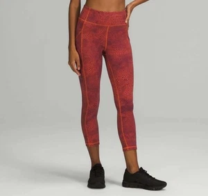 Leggings Lululemon Wunder treno vita alta taglia 4 smalto crepitante arancione 25" - Foto 1 di 7