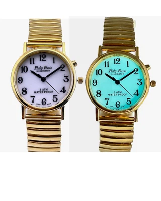 RELOJ UNISEX PHILIP PERSIO ESFERA BLANCA CON CAJA TRASERA TORNILLO INDGLOW 30M P-295-EL Foto 1 de 4