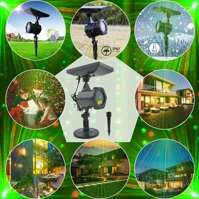 Christmas Laser Light Star Projector Lamp Waterproof Outdoor Solar Powered - Image 1 of 4