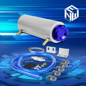 7.25" X 2.5"round Anodized Aluminum Oil Catch Reservoir Breather Tank+Cap Blue - Imagen 1 de 6