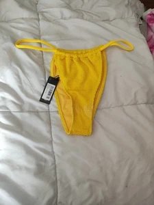 Pretty Little Things Crinkle Bikini Bottom Yellow - Picture 1 of 1
