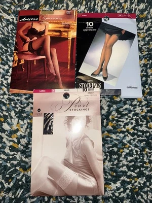 Aristoc M&S Pearl Sensuous Stockings Large Nylons Lace Top Job Lot Bundle - Image 1 of 4