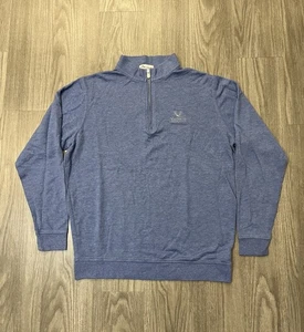 Peter Millar Crown Comfort Interlock Quarter Zip Large Blue Valhalla Golf Club - Picture 1 of 10