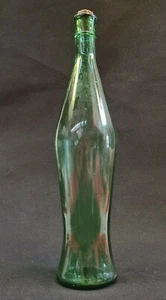 BOTELLA DE VIDRIO VERDE VINTAGE MODELO ITALIANO 35 cm decantador decorativo vino antiguo - Imagen 1 de 4