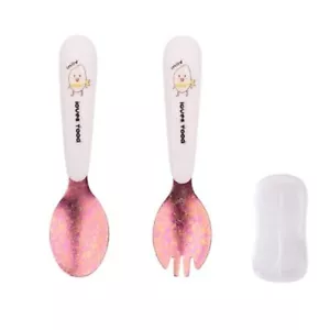 Rison Titanium Spork Spoon Fork Table Cutlery Set for School Lunch Picnics 2PCS - Picture 1 of 6