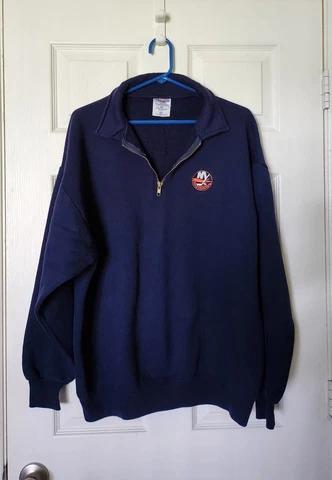 New York Islanders Quarter Zip Blue Sweatshirt XL Cover