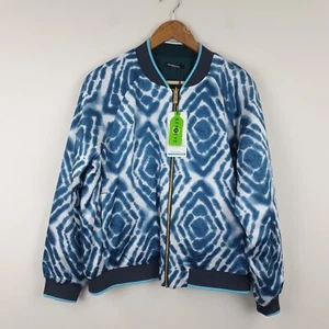 Scotch & Soda Reversible Bomber Jacket Medium Blue Psychodelia / Green Full Zip - Picture 1 of 18