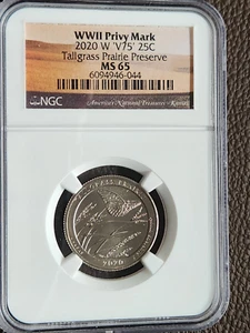 2020 W Tallgrass Prairie National Park Quarter NGC MS 65 Privy Mark V75 - Picture 1 of 3