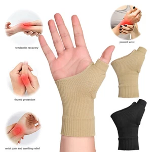 Finger Gloves Thumb Support Arthritis x2 Hand Brace Splint Wrist Spica Sprain - Picture 1 of 15