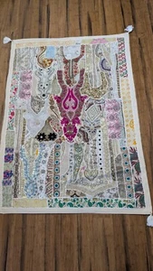 Handmade Indian Patchwork Tapestry, Wall Décor Art, Wall Hanging Tapestry - Picture 1 of 4