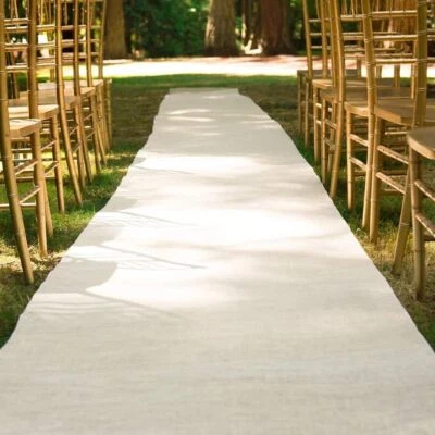 Burlap 婚礼过道跑步者,36 英寸 x 100 英尺,乡村风格 — 第 1/2 张图片