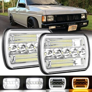 2PCS 7x6'' 5x7'' LED Headlights Hi-Lo Beam DRL For Nissan Pickup Hardbody D21 - Picture 1 of 9