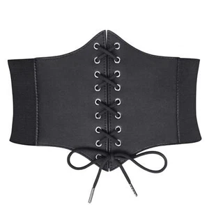Women's Lace-up Corset Elastic Waist Belt Tied Waspie Wide Belt for Women Hal... - Picture 1 of 6