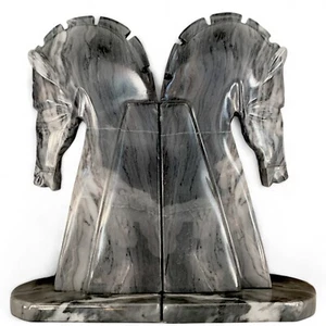 Set Fermalibri Cavalli in Marmo Naturale Grigio Italian Marble Bookend Set  h22 - Imagen 1 de 5