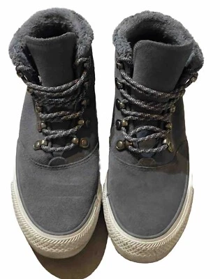 Converse Leather Chuck Taylor All Star Faux Fur Lined Sneaker Boots Women 7 Gray - Image 1 of 4