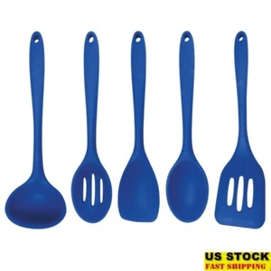 5 Piece Silicone Cooking Utensils Set Heat Resistant BPA Free Nonstick Safe New - Picture 1 of 9