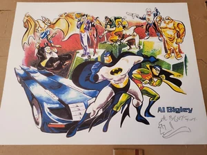 ORIGINAL ART/LITHOGRATH BATMAN & ROBIN PLUS ALL VILLIANS BY AL BIGLEY 11" X 14" - Picture 1 of 2