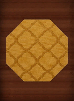 Yellow Quaterfoil Trellis Print Transitional Area Rug Geometric DV8 - Image 1 of 2