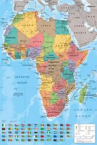 Cartine geografiche - Mappa Africa - Cartine Poster Stampa - Dimensioni 61x91,5 cm - Foto 1 di 21