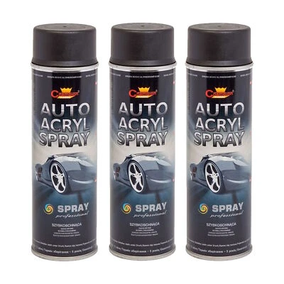 3x 500ml FELGENLACK FELGENSPRAY SCHWARZ MATT  LACKSPRAY SPRÜHLACK - Bild 1 von 4