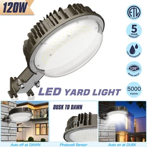 120W LED Yard Light Dusk to Dawn Outdoor Backyard Garden Wall Lamp 15000 Lumens - Picture 1 of 12