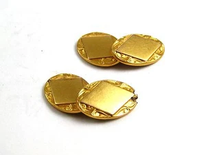Victorian / Edwardian Goldtone Cufflinks 022514 - Picture 1 of 3