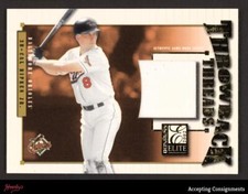 2002 Donruss Elite Throwback Threads Cal Ripken Batting Game Used Jersey 31/100